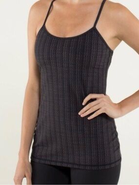 lululemon power y gray blank zig zag tank top size 6